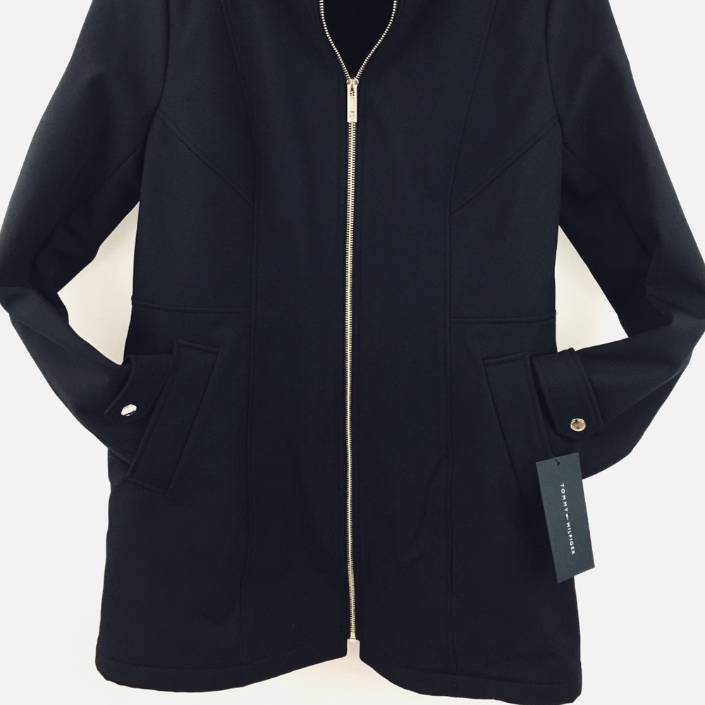 Tommy Hilfiger Black Jacket Coat Detachable Hood - Picture 2 of 8